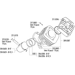 CILINDRO POLINI YAMAHA AXIS,JOG-MALAGUTI F10,F12-APRILIA SR94