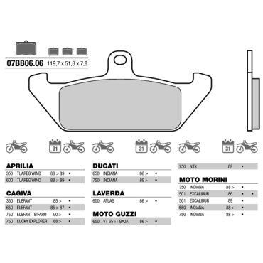 PASTICCHE FRENO BREMBO 07BB0606