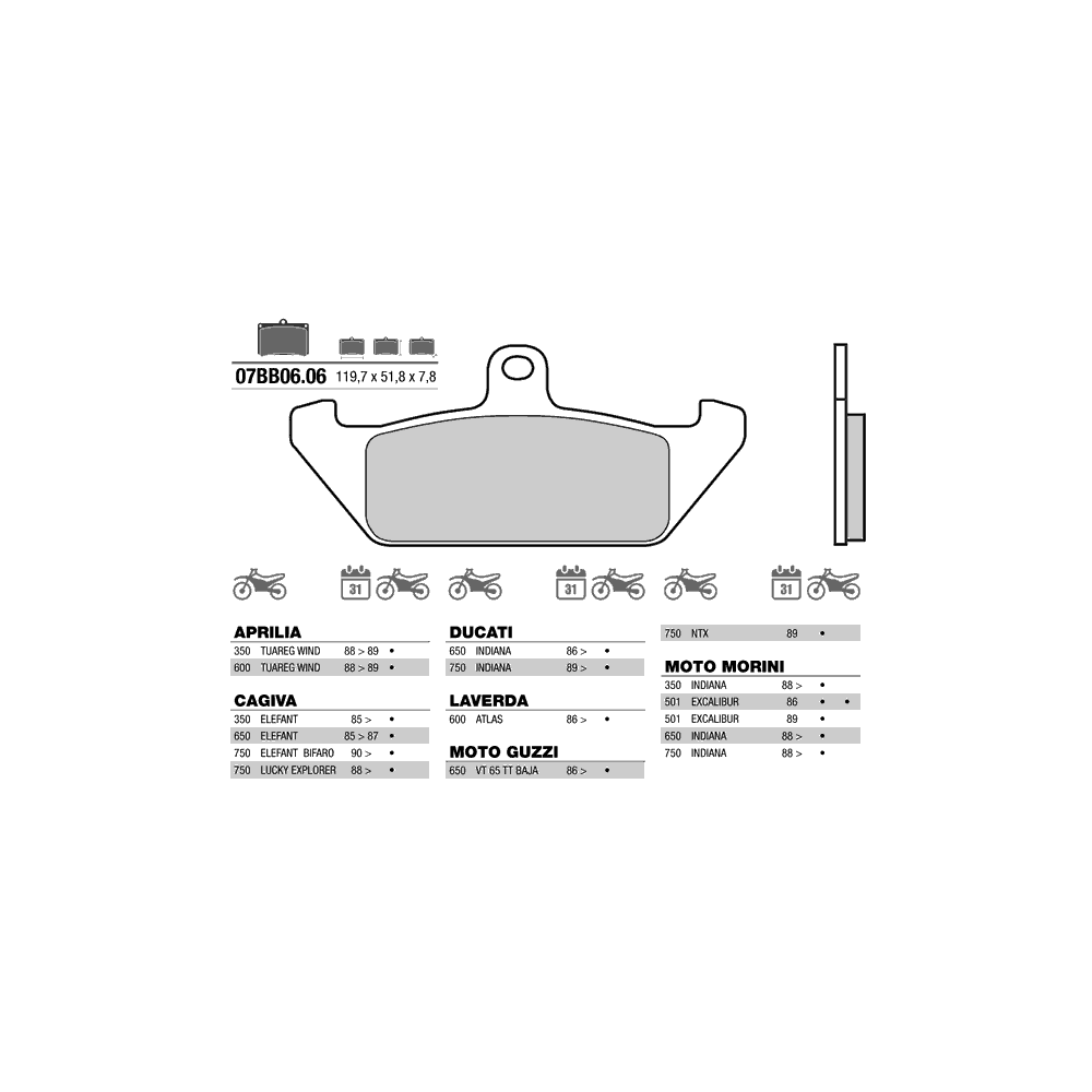 PASTICCHE FRENO BREMBO 07BB0606