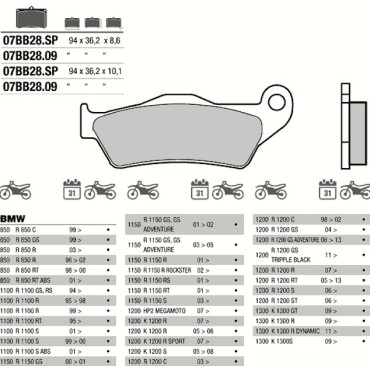 PASTICCHE FRENO BREMBO 07BB2809