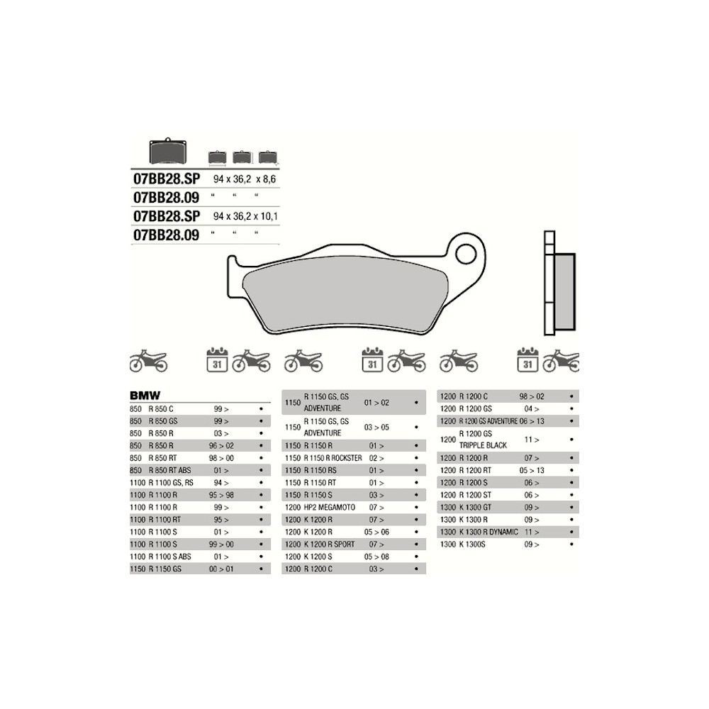 PASTICCHE FRENO BREMBO 07BB2809