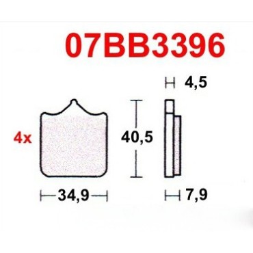 PASTICCHE FRENO BREMBO 07BB3396