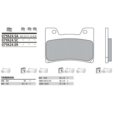 PASTIGLIE BREMBO BLU 07YA2409