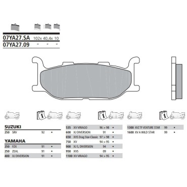 PASTIGLIE BREMBO ROSSE 07YA27SA