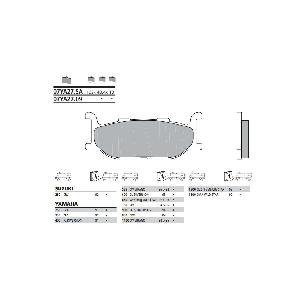 PASTIGLIE BREMBO ROSSE 07YA27SA PASTIGLIE BREMBO ROSSE 07YA27SA