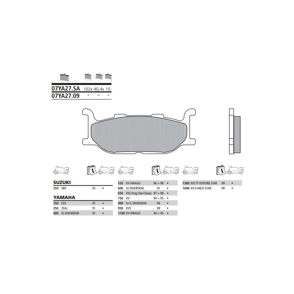 PASTIGLIE BREMBO ROSSE 07YA27SA