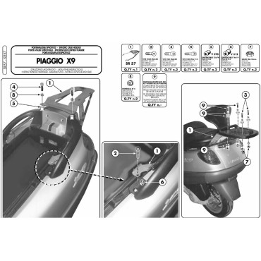 PORTAPACCHHI POSTERIORE PER PIAGGIO X9